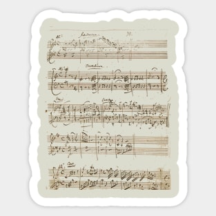 Wolfgang Amadeus Mozart Manuscript Sticker